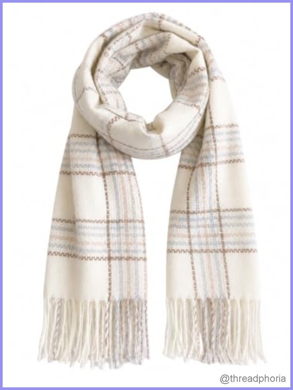 Oversized Plaid Fringe Scarf Wrap Shawl Soft Cozy Winter